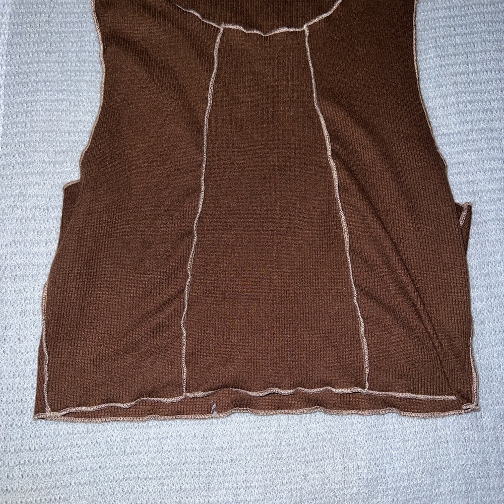 SHEIN Brown Crop Fitted Tank Top